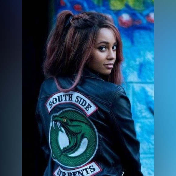 Riverdale South Side Serpents Black Faux Leather Jacket, Size M - Picture 3 of 11